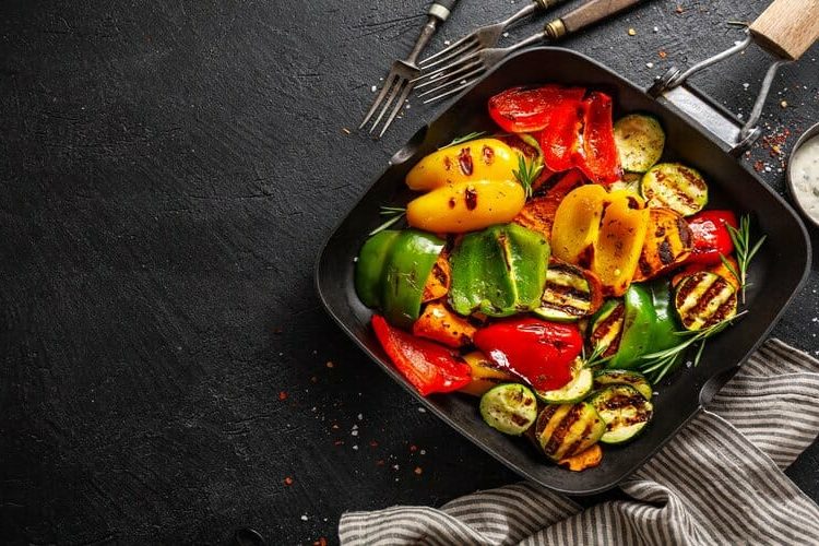 Grilled-vegetables-on-pan-with-seasoning-1